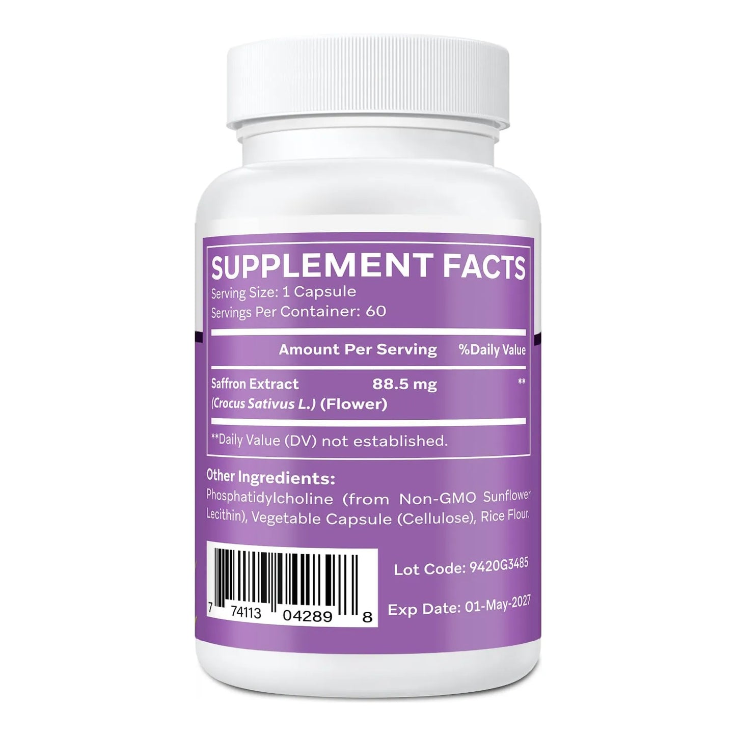 Cápsulas Liposomales De Azafrán 88.5 Mg Máxima Absorción Para Energía Y Enfoque