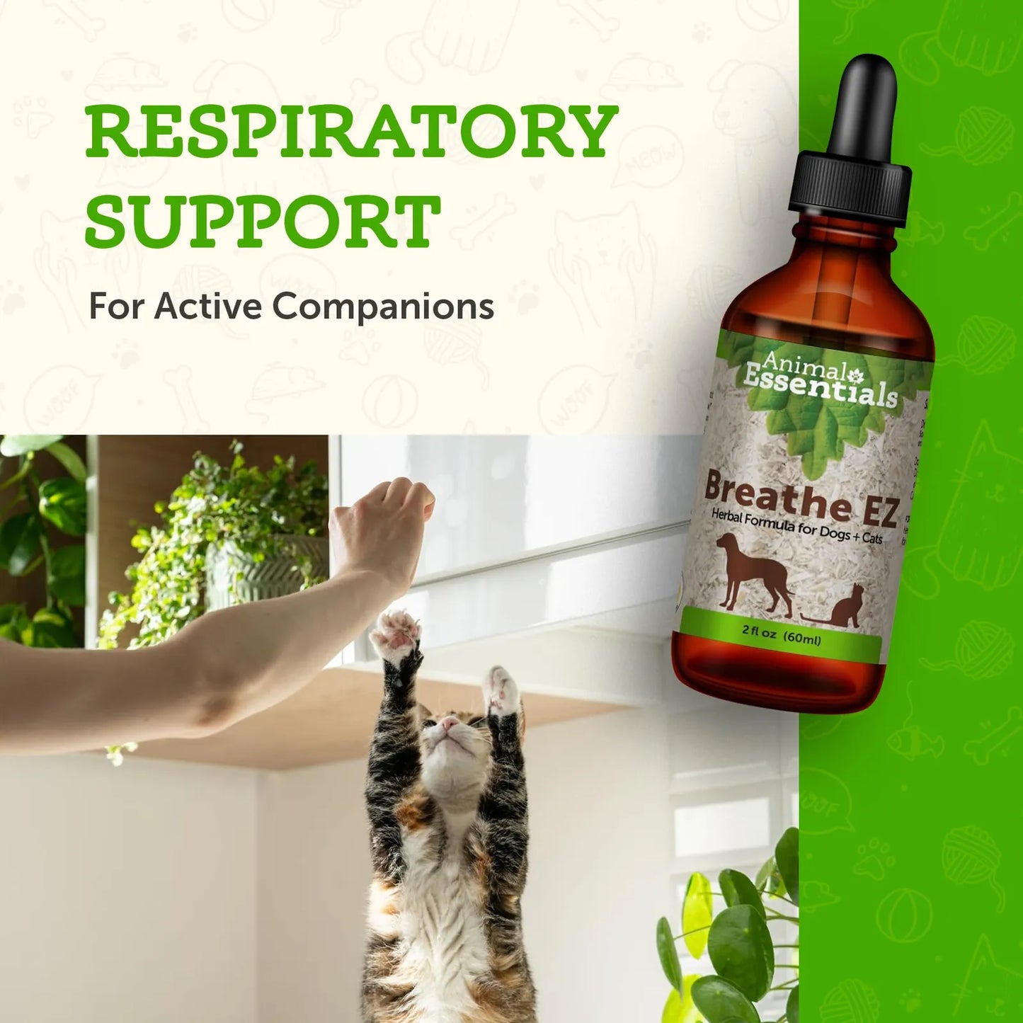 Breathe EZ Suplemento Respiratorio Para Perros Y Gatos Formula Herbal 2 Oz