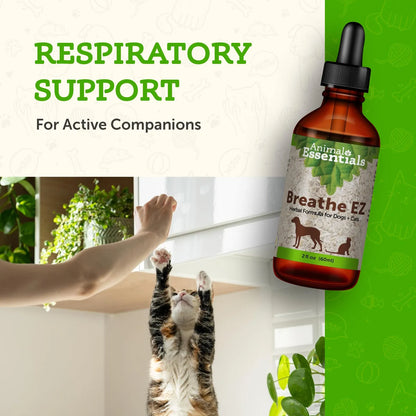 Breathe EZ Suplemento Respiratorio Para Perros Y Gatos Formula Herbal 2 Oz