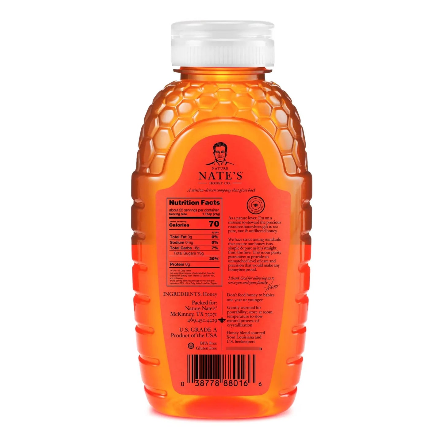 Miel Cruda Pura Nature Nates De Luisiana 1 Libra Dulce Y Equilibrada
