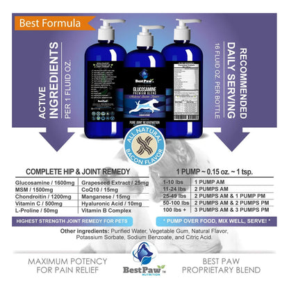 Glucosamina Premium Medicina Natural Anti Envejecimiento Para Perros Y Gatos Alivia Artritis Y Displasia