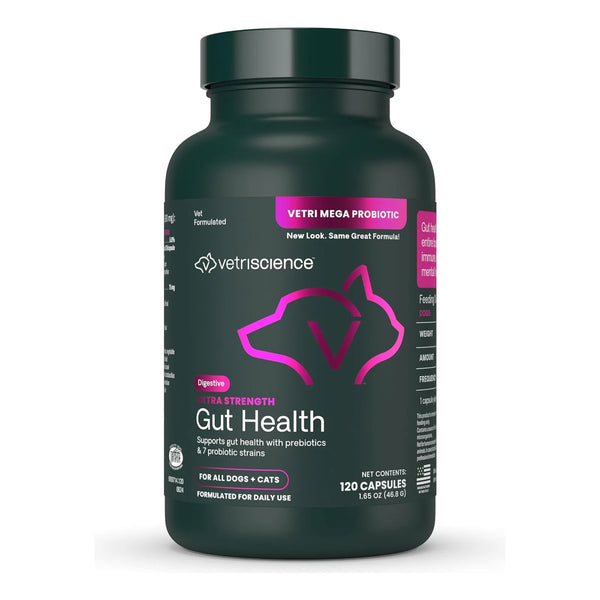 Mega Probiotic Para Perros Y Gatos 120 Capsulas VetriScience Laboratories Suplemento Digestivo