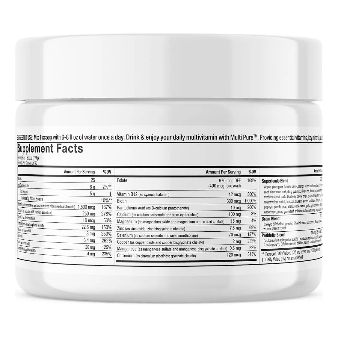 Reclaim Multi Pure Lemon Lime Apoyo Inmunológico Con Vitamina C Y Probióticos 30 Porciones