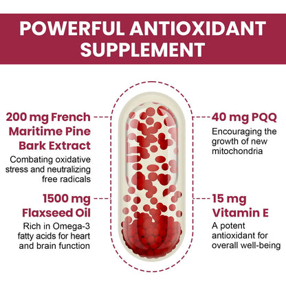 Extracto De Corteza De Pino Marítimo Francés 200 Mg Con PQQ Para Salud Vascular Y Antioxidante