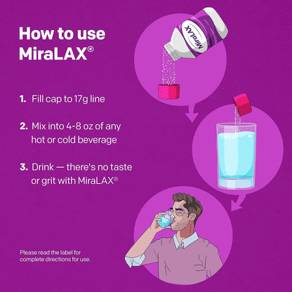 Laxante En Polvo MiraLAX 284g Alivio Natural Estreñimiento Sin Efectos Secundarios