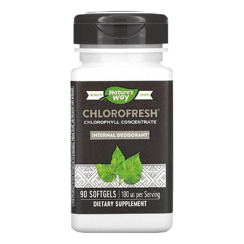Capsulas De Clorofila Fresca Nature's Way Chlorofresh 90 Capsulas Pack De 4 Desodorante Interno Natural