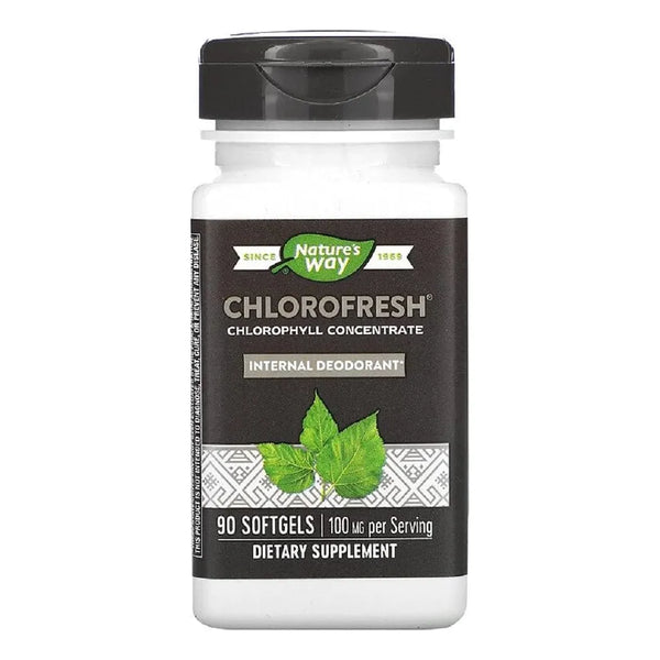 Capsulas De Clorofila Fresca Nature's Way Chlorofresh 90 Capsulas Pack De 4 Desodorante Interno Natural