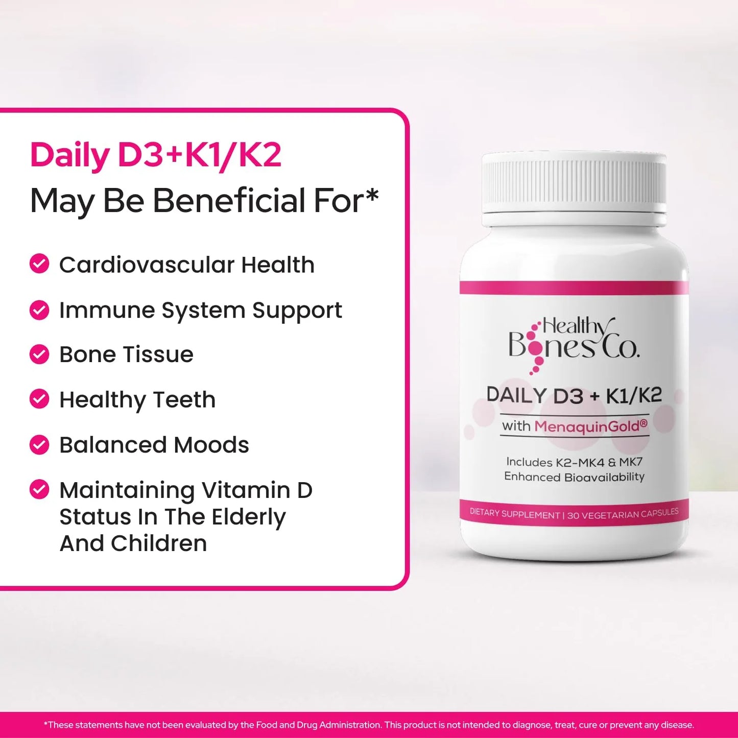 Vitamina D3 2000 Ui Con K1 Y K2 30 Cápsulas Huesos Fuertes E Inmunidad