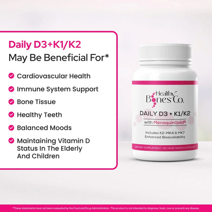 Vitamina D3 2000 Ui Con K1 Y K2 30 Cápsulas Huesos Fuertes E Inmunidad