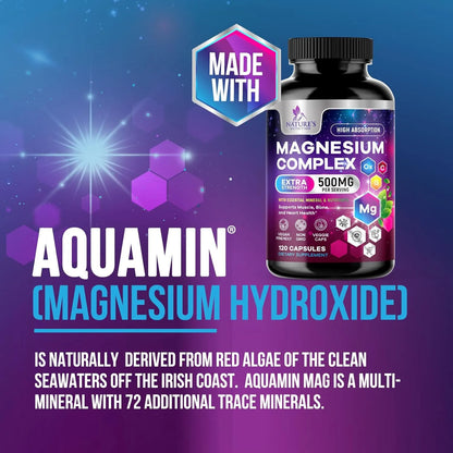 Complejo De Magnesio 500 Mg Cápsulas Alta Absorción Glicinato 5 En 1