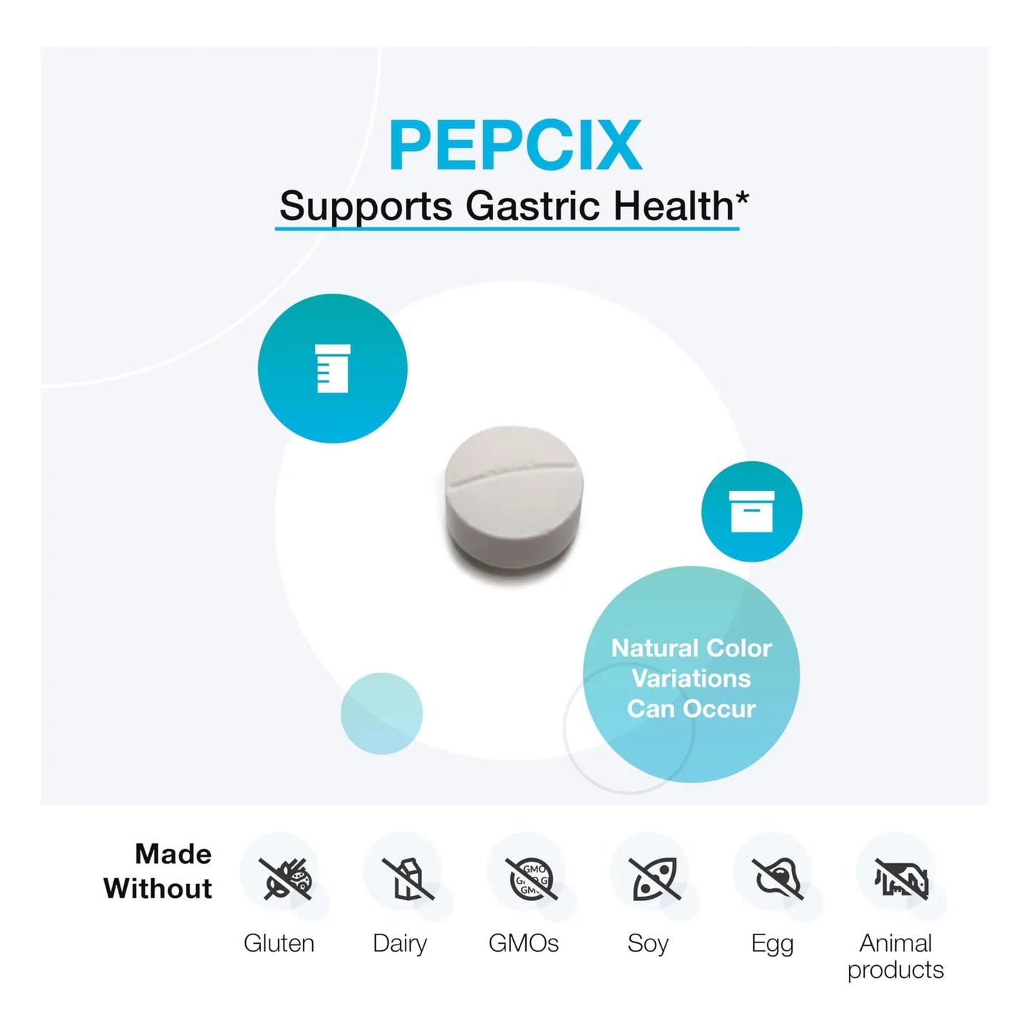 PepciX Zinc L-Carnosina 60 Tabletas Salud Intestinal Digestiva Sin Alergenos