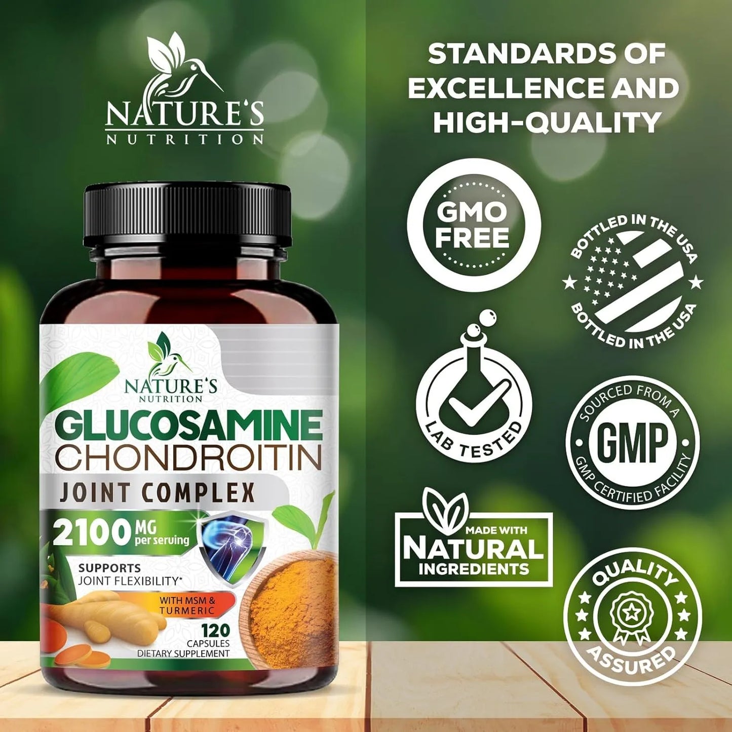 Complejo Glucosamina Condroitina Msm Triple Fuerza Con Cúrcuma Y Boswellia 2100mg Soporte Articular