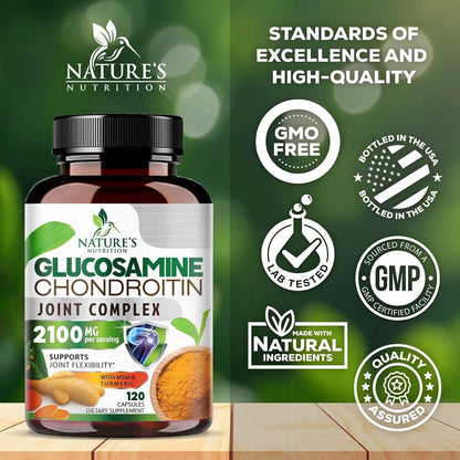 Complejo Glucosamina Condroitina Msm Triple Fuerza Con Cúrcuma Y Boswellia 2100mg Soporte Articular