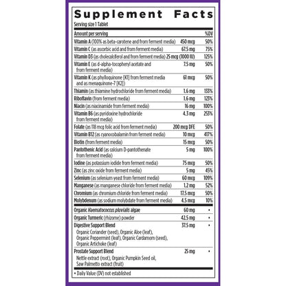 Multivitamínico Hombres 50 Plus Con Probióticos Y Astaxantina Apoyo Inmunológico Y Energía