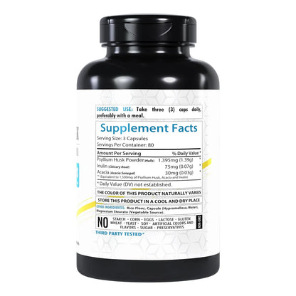 Capsulas Cascara Psyllium 1500 Mg 240 Unidades Suplemento Alto Fibra Sin Gluten Vegano