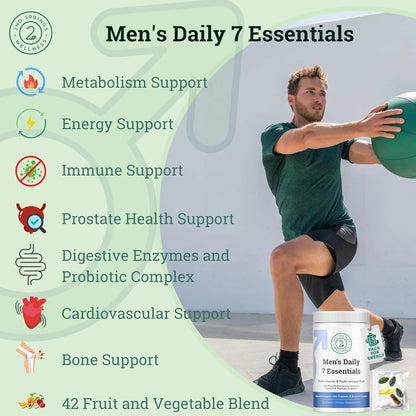 Paquete De 7 Vitaminas Y Minerales Esenciales Para Hombres Energia Y Vitalidad