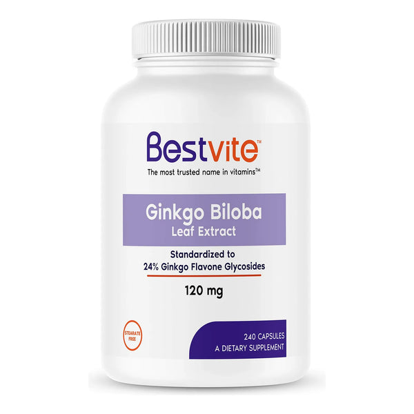 Ginkgo Biloba 120 Mg 240 Capsulas Estandarizado 24 Flavone Glucosidos Puro Sin Gluten