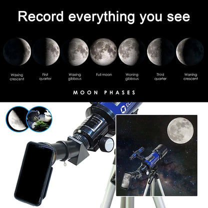 Telescopio Astronomico Refractor Con Tripode Ajustable Ideal Para Principiantes Y Adultos