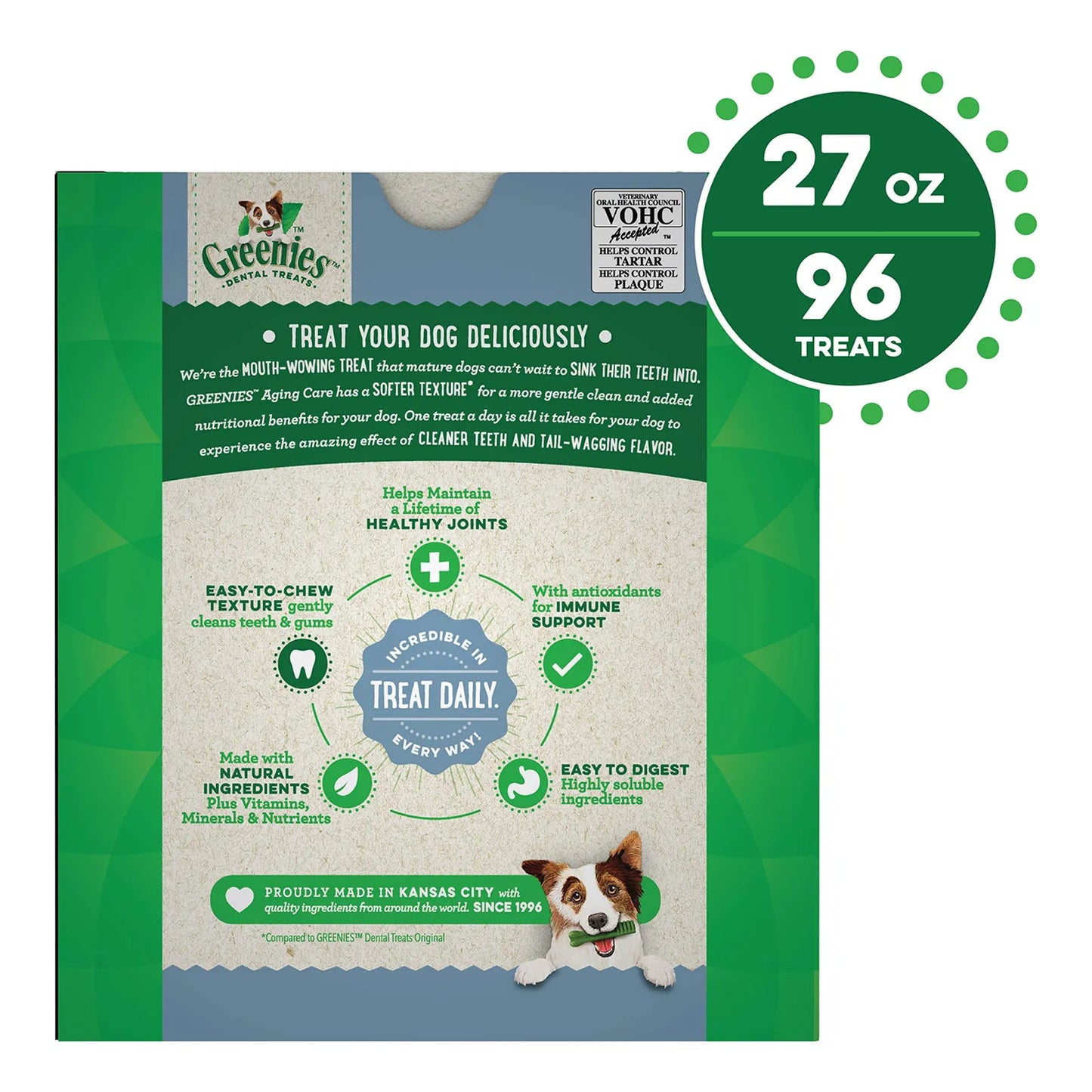 GREENIES Aging Care TEENIE Golosinas Naturales Para Cuidado Dental De Perros Pequeños 96 Unidades