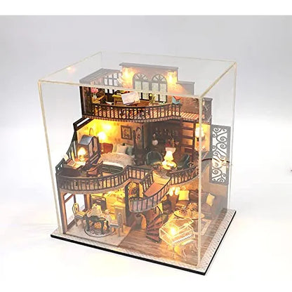 Lannso Kit Casa De Muñecas En Miniatura Para Construir Con Luces LED Y Caja De Música