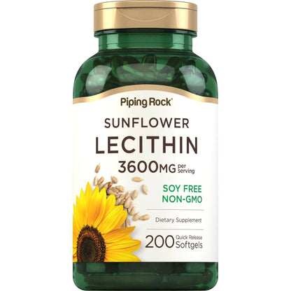 Capsulas Blandas Lecitina De Girasol 200 Unidades Fosfatidilcolina Sin Gluten
