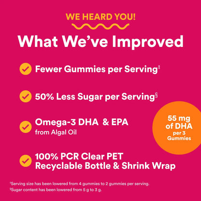 Gomitas Multivitamínicas Mujer Omega 3 DHA EPA Metilfolato 90 Unidades