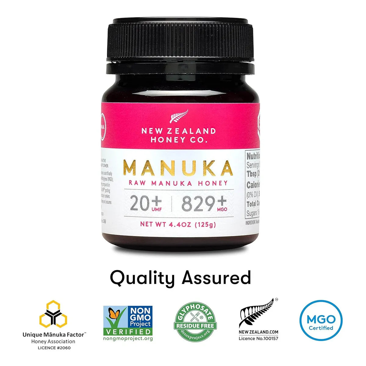Miel De Manuka Cruda UMF 20 MGO 829 Certificada 125g Potente Antibacteriano Natural