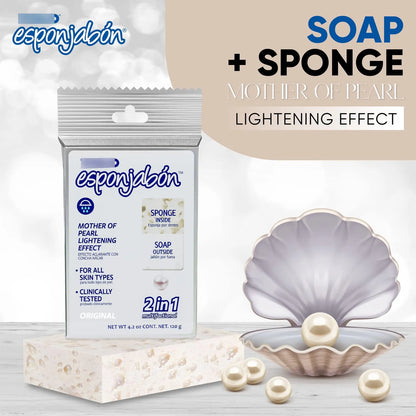 Esponja Jabon Madreperla Limpiador Ducha Revitalizante Piel Suave