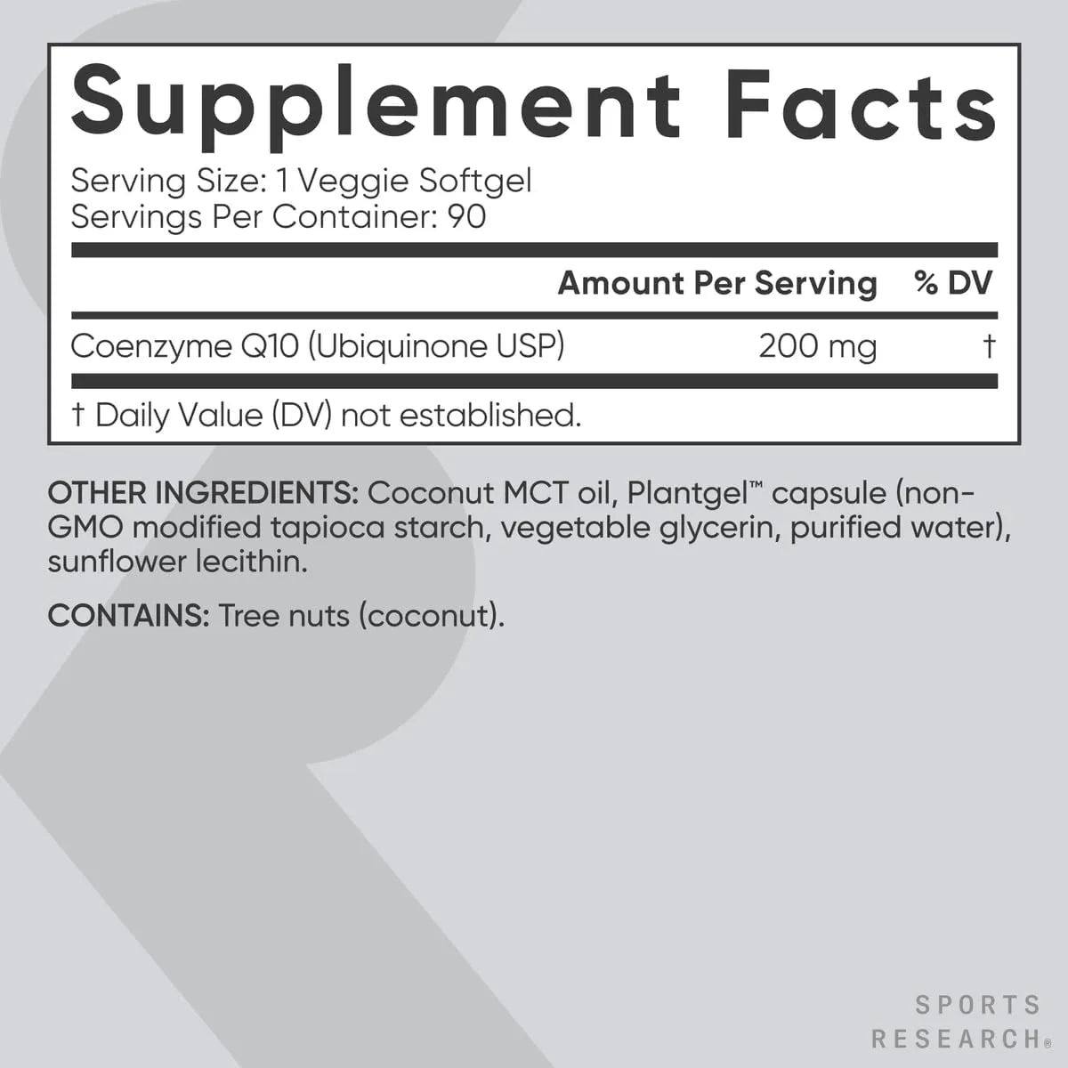 Cápsulas De Coq10 200 Mg Con Aceite De Coco Mct 90 Unidades Veganas