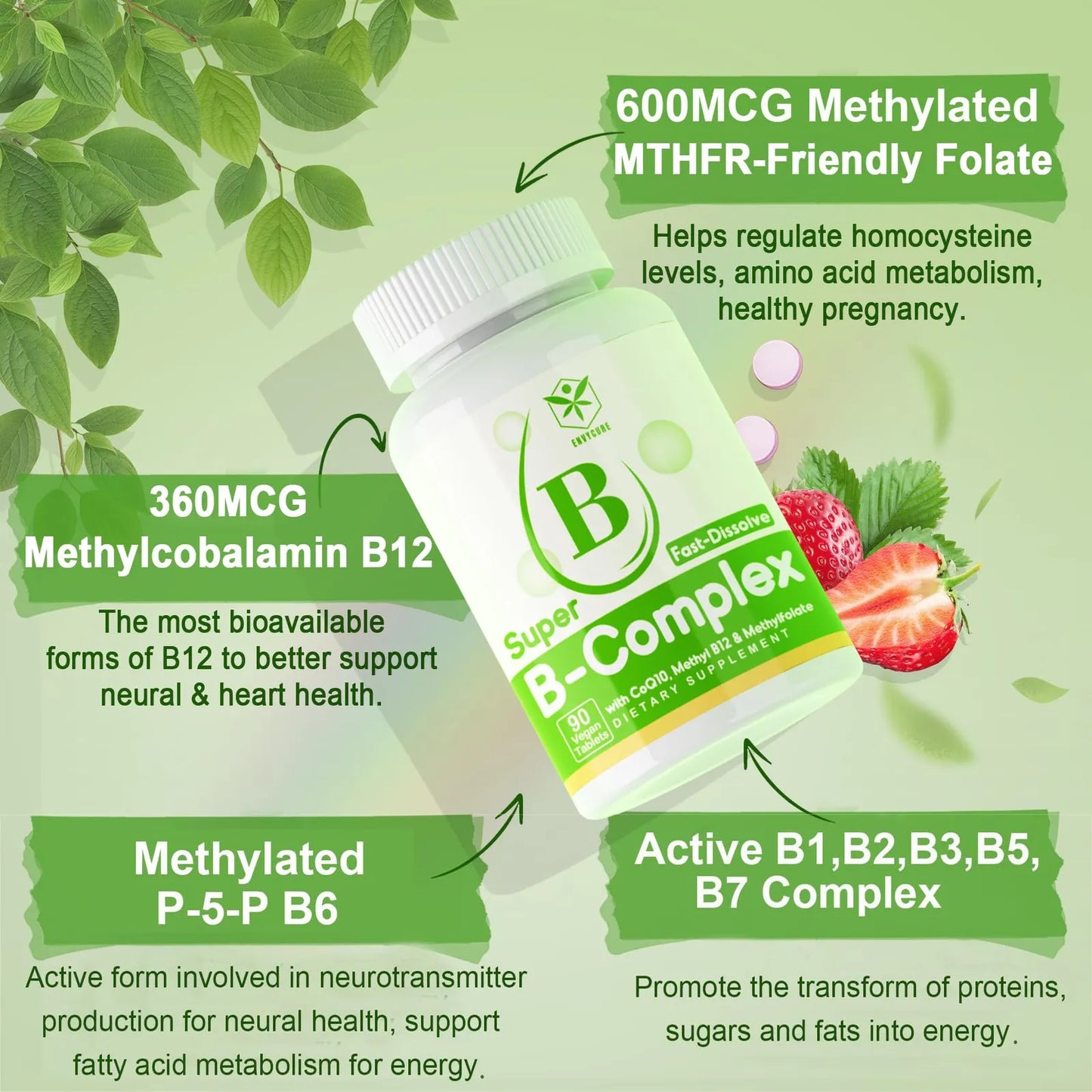 Complejo De Vitaminas B Metiladas Energia Rapida Absorcion Apoyo Neural Y Estado De Animo
