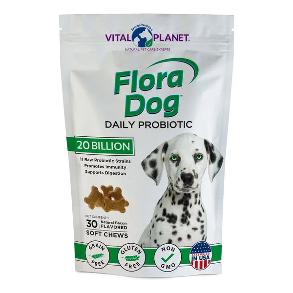 Probióticos Masticables Flora Dog Para Perros 20 Mil Millones Cultivos 11 Cepas