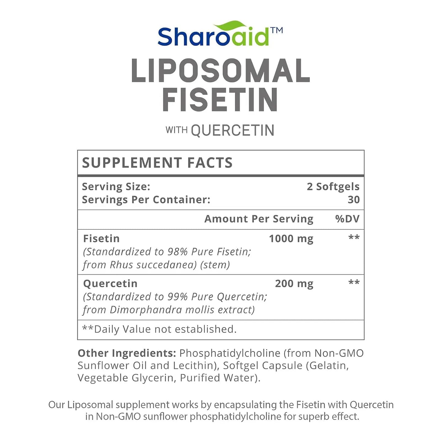 Fisetina Liposomal Con Quercetina 1200 Mg Antioxidante Premium Para Longevidad Celular
