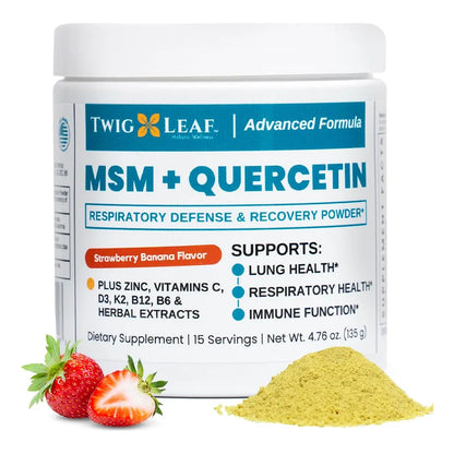 Polvo De Msm Quercetina Vitamina C Zinc Sabor Fresa Platano Refuerzo Inmunologico