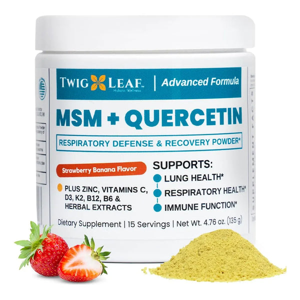 Polvo De Msm Quercetina Vitamina C Zinc Sabor Fresa Platano Refuerzo Inmunologico