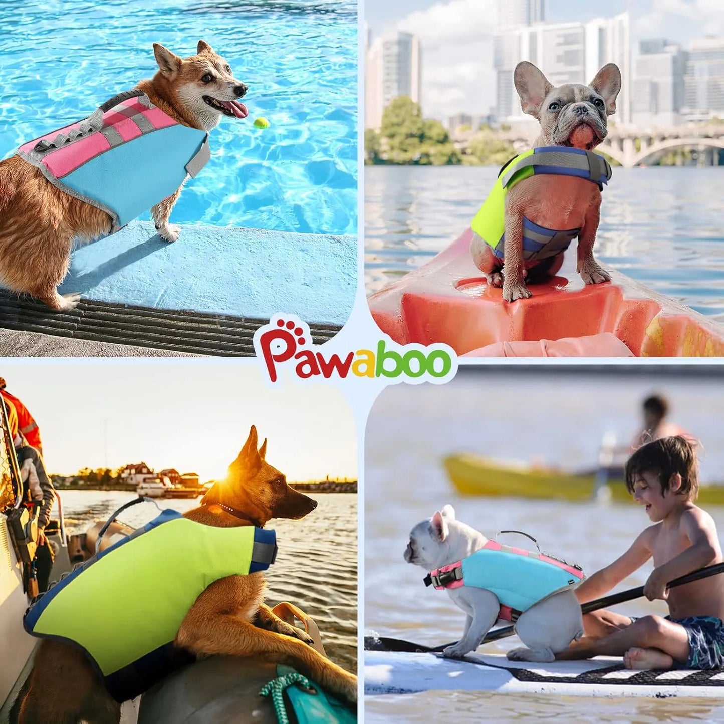 Chaleco Salvavidas Para Perros Con Flotabilidad Y Asa De Rescate Tela Oxford Resistente