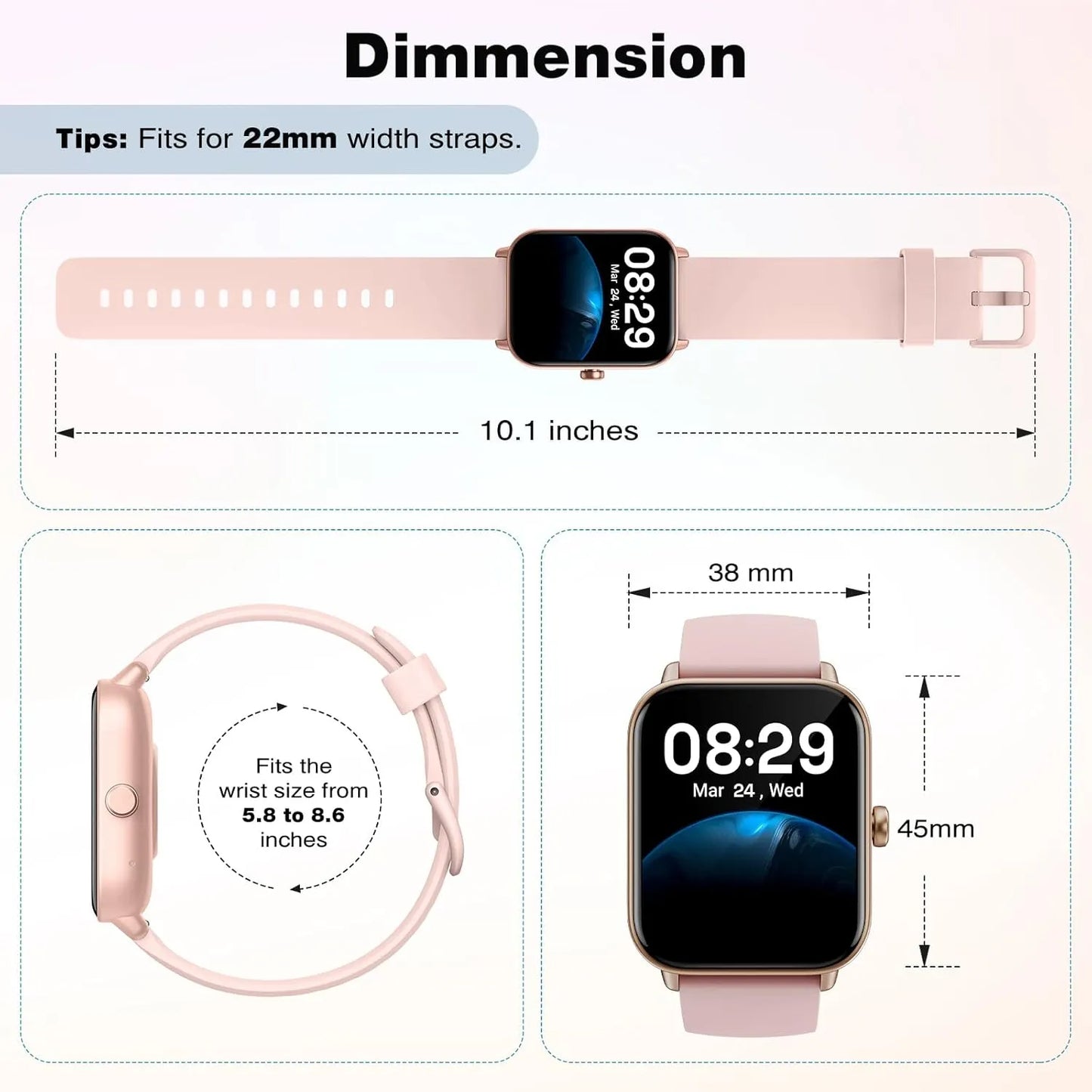 Fitpolo Smart Watch Monitor Cardíaco Resistente Al Agua Pantalla Táctil