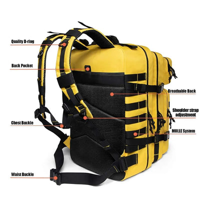 Mochila Táctica Militar QT&QY 45L Resistente Al Agua Con Sistema Molle