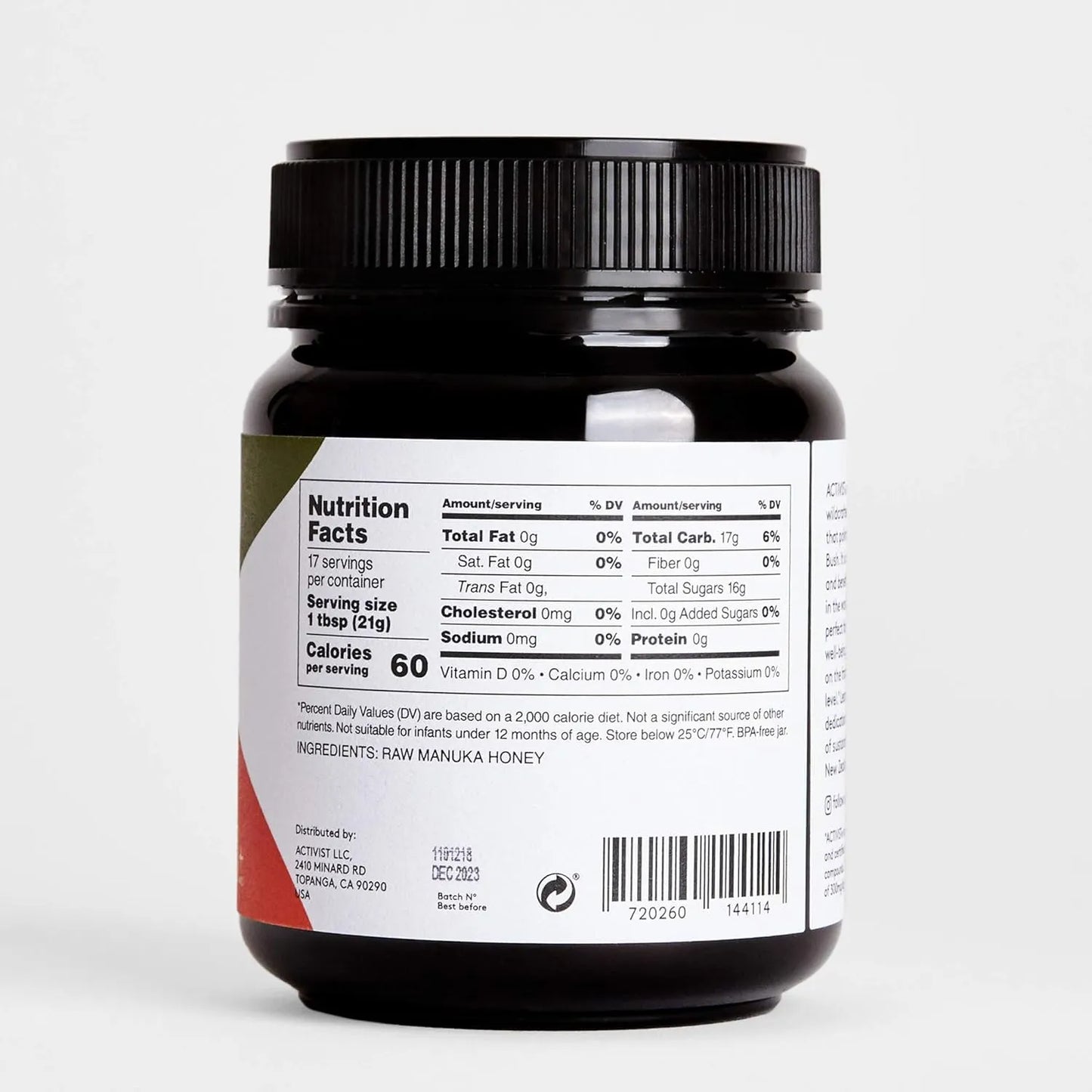 Miel De Manuka Cruda 300 MGO 340 G Tarro Libre De BPA Producto De Nueva Zelanda