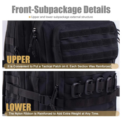 Mochila Táctica Militar Molle Mejorada Impermeable 40L R.SASR Resistente Y Espaciosa