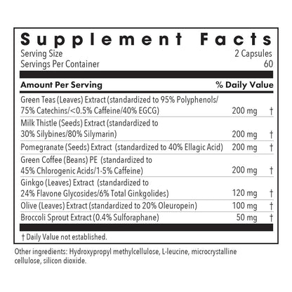 Activador Nrf2 Sulforafano Puro Extracto Té Verde Orgánico 120 Cápsulas