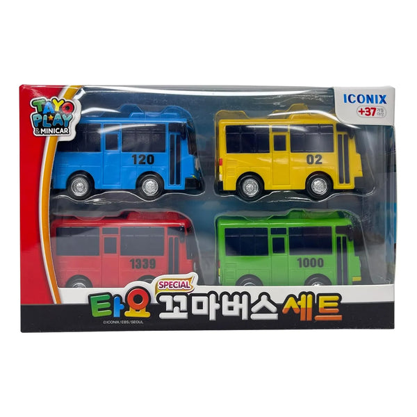 Juego De Juguetes Mini Tayo Autobuses En Lote De Cuatro Unidades Little Bus Tayo Special Mini