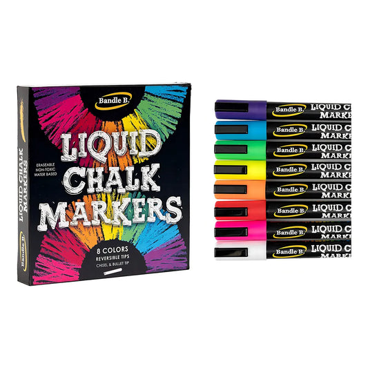 Marcadores De Tiza Líquida Bandle B 8 Colores Vibrantes Borrables Creatividad Sin Límites