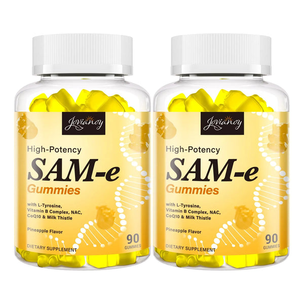 Gomitas SAM-e Con L-tirosina Complejo Vitaminas B NAC CoQ10 Sabor Piña Vegano 180 Unidades