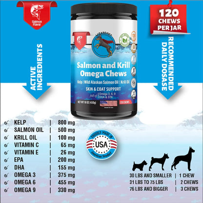 Golosinas Suaves De Aceite De Krill Para Perros Con Omega 3 120 Unidades