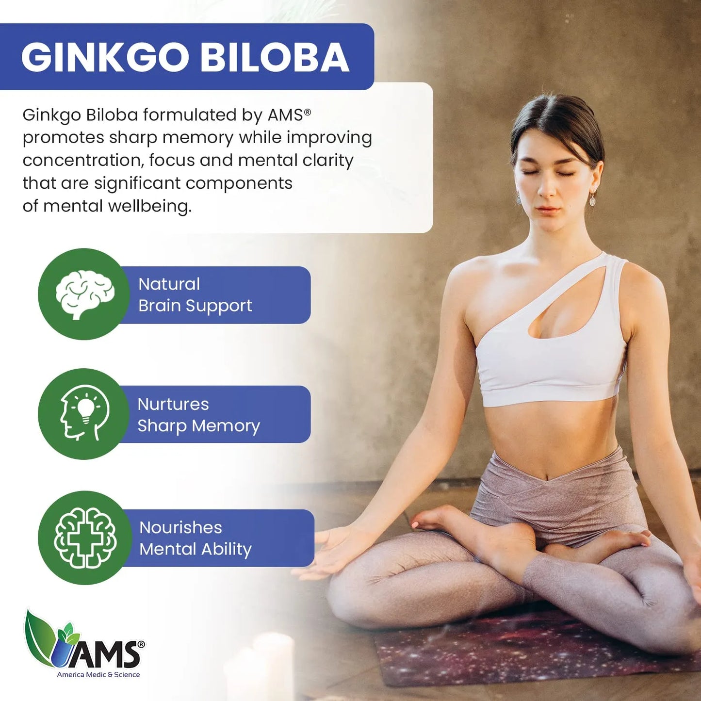 Ginkgo Biloba 60mg 60 Cápsulas Blandas Suplemento Para Memoria Y Concentración