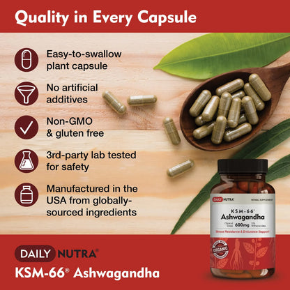 KSM66 Ashwagandha Extracto De Raíz Orgánica 600 Mg 5 Withanolides Alivio Del Estrés Y Energía