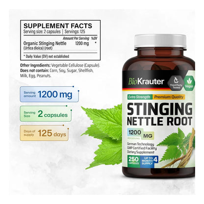 Capsulas Ortiga Urinaria 1200 Mg 250 Unidades Naturales Apoyo Tracto Urinario
