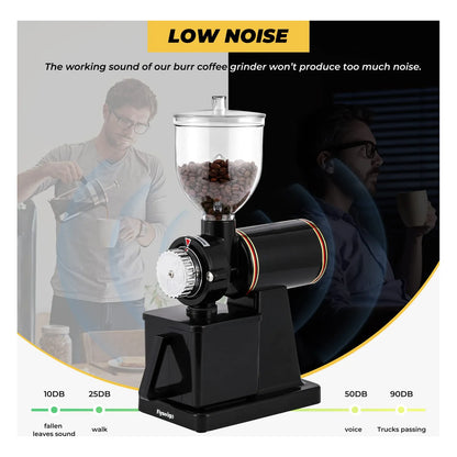 Molinillo De Café Eléctrico Silencioso Con 8 Ajustes De Molienda Y Tolva Ajustable
