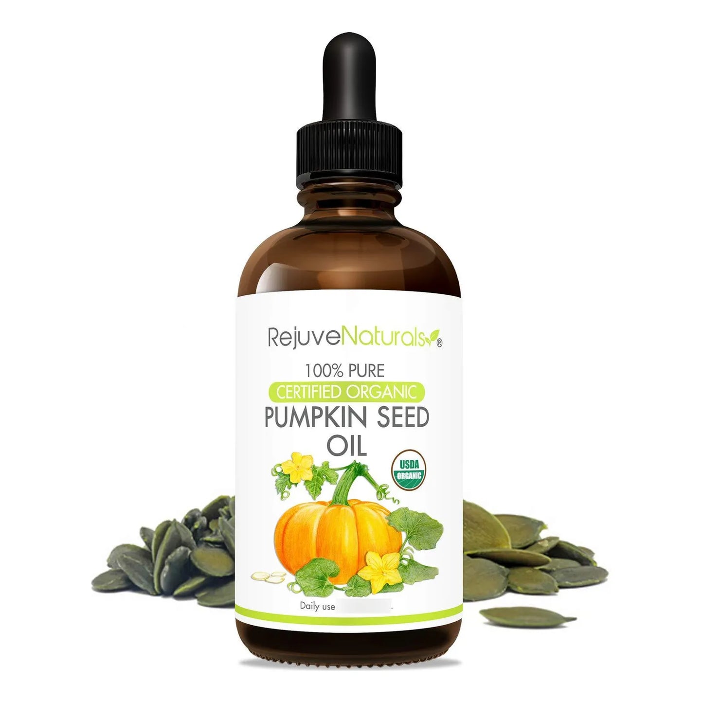Aceite De Semilla De Calabaza Orgánico 4 Onzas Prensado En Frío USDA Crecimiento Cabello Y Piel