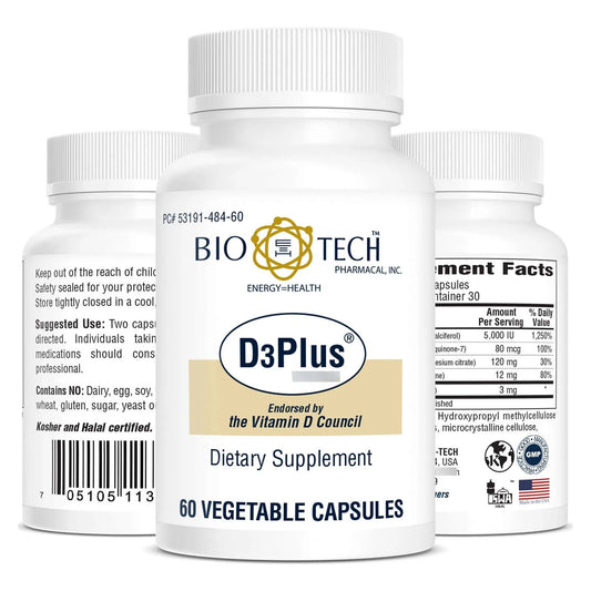 Vitamina D3 Plus 60 Cápsulas 1000 Ui Salud Ósea E Inmunológica